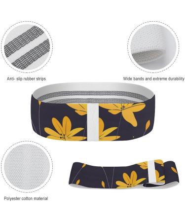 Resistance Bands - Yellow Flower Design | Fabric Exercise & Leg Bands for Fitness - International Shipping Available - Buy Online on GoSupps.com