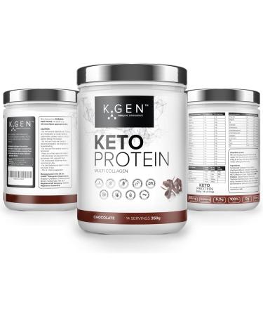 K-GEN Keto Collagen Protein Powder 350g | Chocolate Blend with Coconut MCT, Vitamin C+B6 | UK Made | Advanced Ketosis for Keto & Paleo | Low Carb & Sugar Free | Gluten & Whey Free - Buy Online on GoSupps.com