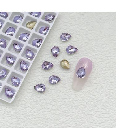 FEIlei 10 Pcs Heart Nail Charms Pointed Back Nail Art Charms Butterfly Nail Rhinestones - Buy Online on GoSupps.com