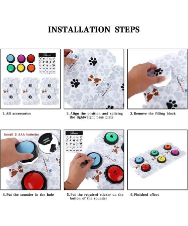 Duffire Dog Communication Button - Innovative Speaking Buttons for Pet Training (6 Languages) with Mats Stickers & Batteries - Buy Online on GoSupps.com