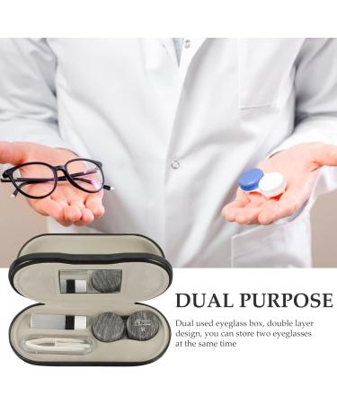 Shop Cabilock 2-in-1 Sunglasses & Contact Lens Case - Stylish PU Leather Travel Kit - Buy Online on GoSupps.com