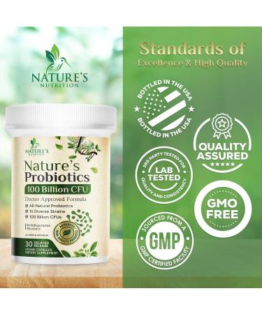 Probiotics 100 Billion CFU - 16 Premium Strains + Prebiotics - Best Probiotic Supplement for Women & Men - Supports Immune & Digestive Health & Occasional Constipation - Bottled in USA - 30 Capsules 30 Count (Pack of 1) - Buy Online on GoSupps.com