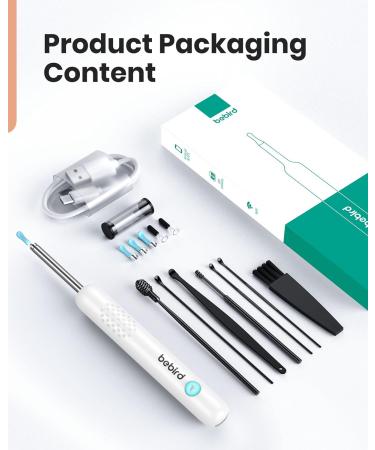 BEBIRD Ear Wax Removal Kit with 1080P Camera and 7 Pcs Ear Set - Smart Visual Earwax Cleaner with 6 LED Lights - White - Buy Online on GoSupps.com