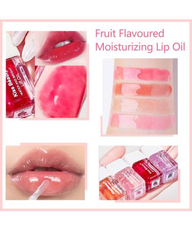 Hydrating Lip Glow Oil - Fruit Flavoured Moisturizing Gloss - Long Lasting Nourishing Shine - 4 Colors - Buy Online on GoSupps.com