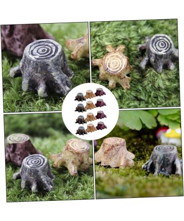 Gogogmee 12pcs Small Stump Stool Terrarium Decor Mini Garden Figurines Root Stump Ornament Retro Decor Resin - Buy Online on GoSupps.com