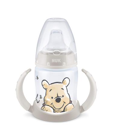 NUK First Choice+ Learner Cup Sippy Cup | 6-18 Months | Leak-Proof Silicone Spout | Anti-Colic Vent | BPA | 150ml Winnie-the-Pooh (White) Standard