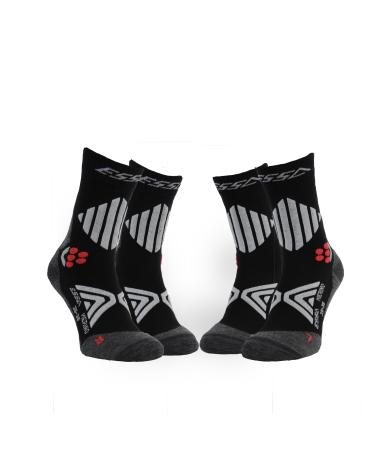 ESSA MERINO 2 PAIRS - Merino wool hiking socks - breathable - for men and women - trekking socks 35-38 black-black