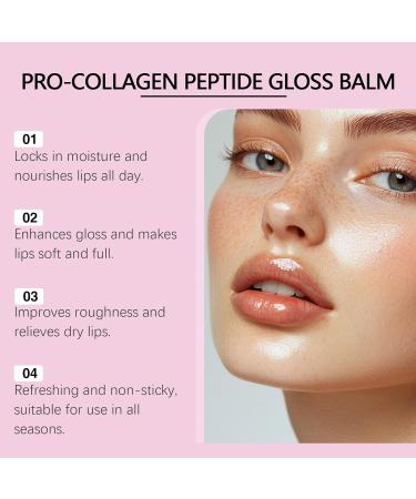 VKaoess ProCollagen Peptide Lip Gloss Balm Moisturizing plumping lip gloss with a transparent tint nonsticky and nontoxic Tinta Para Labios for fuller lips glossy finish 3 pieces - Buy Online on GoSupps.com