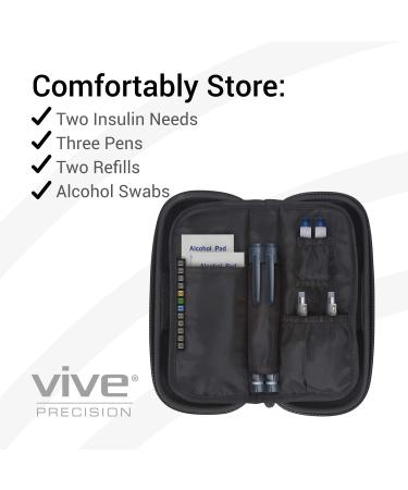 Vive Precision Insulin Travel Case - Diabetic Supplies Cooler Bag with Ice Pack - Insulated Storage Organizer in Gray - Buy Online on GoSupps.com