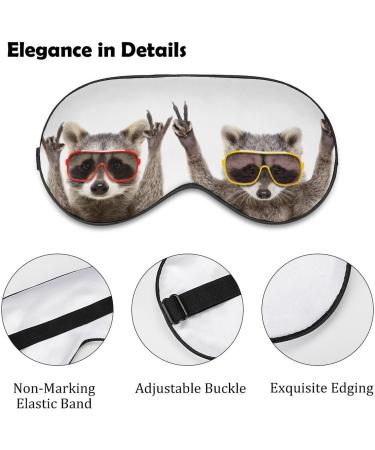 Light-Blocking Sleep Mask for Women | Funny Raccoons Eye Masks | Comfortable & Soft Blindfold with Adjustable Strap for Men - Color-3 - Buy Online on GoSupps.com