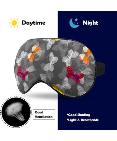 Colorful Butterflies Sleep Mask | Adjustable Eye Cover for Sleeping | Blocks Light for Night Travel Nap - Men and Women - Buy Online on GoSupps.com