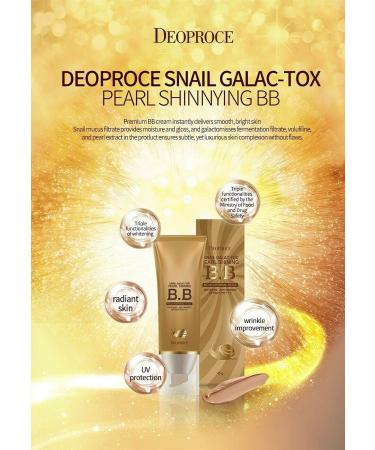 Deoproce Snail Galac Pearl Shining BB Cream SPF50+/PA+++ (#21 Natural Beige) - Brightening and Protecting Formula - Buy Online on GoSupps.com