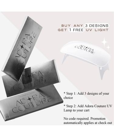 Adora Couture Semi Cured Gel Nail Strips Pedicure 32pcs - Multi Color Pastel Gel Pedi Strips for Salon Quality Nails at Home - UV Light Required - Buy Online on GoSupps.com