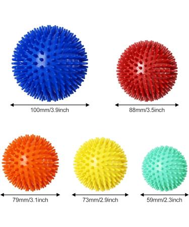 Firschoie 5-Piece Massage Balls Set - Hard Hedgehog Massage Balls for Hands Legs Shoulders and Feet - Ideal for Muscle Relief in Multiple Sizes - Buy Online on GoSupps.com