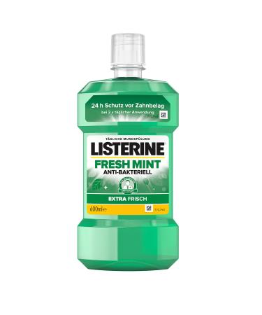 LISTERINE Fresh Mint (600 ml) antibacterial mouthwash with essential oils for fresh breath 600 ml (1 pack) 1 x 600 ml