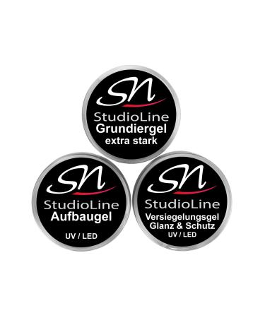 SN Adhesive Gel Primer Gel Builder Gel Sealing Gel Set 3 x 15 ml Nail Gel UV Gel