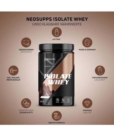 Neosupps Whey Isolate Protein Powder - Chocolate | 750g High-Quality Protein Shake with Bromelain & Papain | Low Sugar & Fat | 25g Protein Per Serving - Buy Online on GoSupps.com