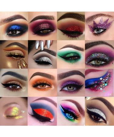 63 Colors Glitter Shimmer Matte Eyeshadow Palette for Older Eyes - High Pigment Eye Shadow Palette with Glitter Gel Glue - Matte Makeup Palette - 1 Count - Buy Online on GoSupps.com