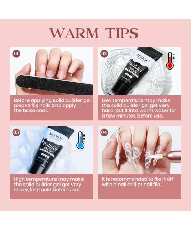 MIZHSE Nail Builder Gel Extension Clear Poly Nail Gel for Beginners 60g Non-Stick Hand Nail Extension Gel Nail Art Hard Gel 3D Modeling Salon UV Gel Home DIY Clean - Buy Online on GoSupps.com