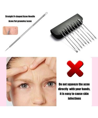 Blackhead Remover Tool 9 PCS Stainless Steel Pimple Comedone Extractor Tools Blackhead Remover Tools Pimple Extractor Needle Deep Blemish Removers for Nose Face Skin Pimple Popper Kit with Leather Case - Buy Online on GoSupps.com