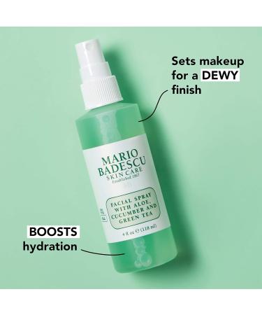 Buy Mario Badescu Facial Spray with Aloe Cucumber & Green Tea - Hydrating Face Mist for All Skin Types (8 Fl Oz + 4 Fl Oz) - International Shipping - Buy Online on GoSupps.com