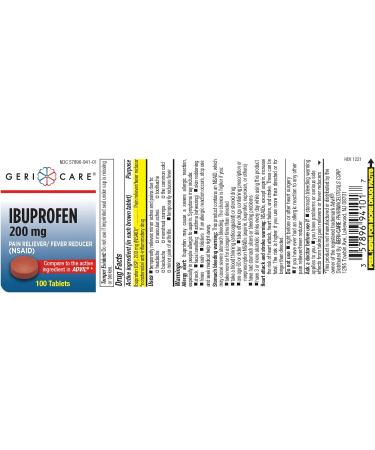 Pain Relief Geri-Care Ibuprofen Tablet 100ct - Fast-Acting Pain Relief Formula - Buy Online on GoSupps.com