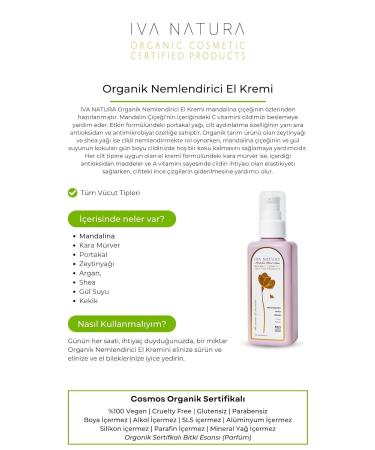 Buy IVA NATURA Organic Moisturizing Hand Cream with Mandalina Flower Extract 125 ML - Hydrate & Nourish Your Skin - International Shipping Available - Buy Online on GoSupps.com