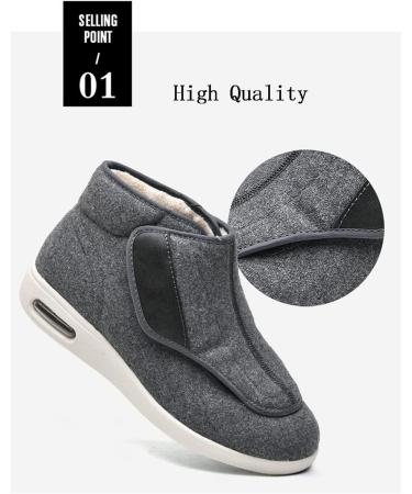 MisFun Wool Diabetic Shoes for Men - Warm & Comfortable Medical Shoes for Swollen Feet - Ideal for Diabetics and Edema - Size 6 Black - Buy Online on GoSupps.com