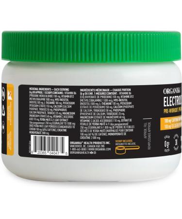 Organika Electrolyte Energy- Pre-Workout 2g of Creatine Natural Yerba Mate Caffeine Inositol- Passionfruit Guava Flavour- 180g - Buy Online on GoSupps.com