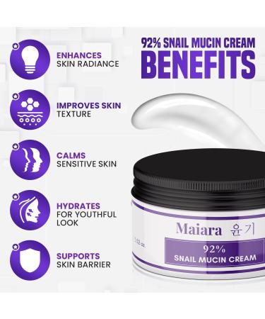 Snail Mucin Moisturizer Cream - Advanced Snail 92% All In One Cream Korean Moisturizer for Face Made with Snail Serum for Dry Sensitive Skin - Korean Skincare Daily Face Moisturizer Repair Cream (100 g / 3.52 Fl Oz) - Buy Online on GoSupps.com