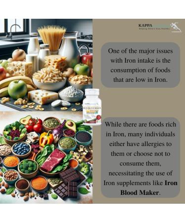 KAPPA NUTRITION Iron 26mg Vitamin C & Orange 150mg Folate 667mcg DFE Vitamin B12 Beetroot Brewers Yeast Broccoli & MCT Oil 9 in 1 Advanced Complex (60 Capsules) 60 Count (Pack of 1) - Buy Online on GoSupps.com