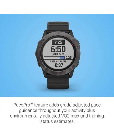 Garmin Fenix 6X Pro Solar GPS Watch | Mapping, Music, Pulse Ox Sensors | Dark Gray (Renewed) - Buy Online on GoSupps.com
