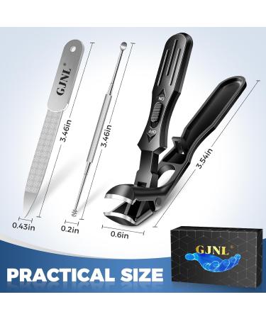 2024 Upgrade Angled Head Nail Clippers for Seniors Ergonomic Toenail Clipper for Thick Nails Premium Steel Toe Nails Clippers with Catcher for Men Black Nail Clippers - Buy Online on GoSupps.com