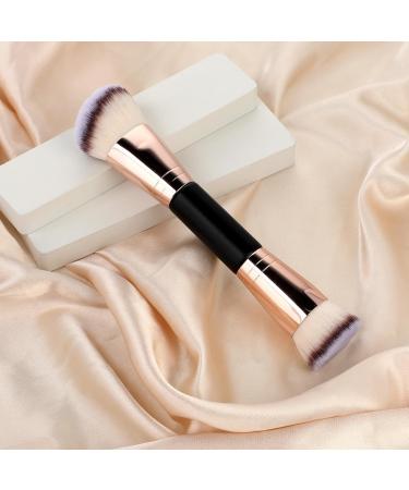 Premium Double Ended 2-in-1 Makeup Brushes - Foundation Contour & Highlighter Kabuki Brush for Liquid & Cream Blending - International Shipping - Buy Online on GoSupps.com