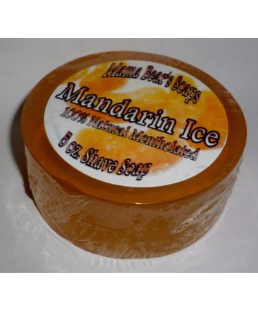 Mandarin Ice 100% Natural Mentholated Shave Soap with Mandarin Orange Essential Oil