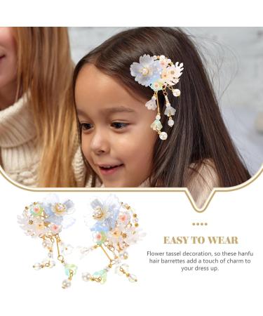 Beavorty 1 Pair Chinese Barrettes Ancient Style Hair Clips Tassel Hairpins Hanfu Hair Accessories Blue - Buy Online on GoSupps.com