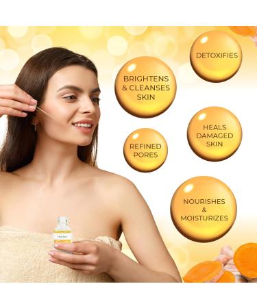 Turmeric Serum for Face & Body | All Natural Skin Brightening Acne Fighting & Repair Serum - Pure Turmeric Oil for All Skin Types - Buy Online on GoSupps.com