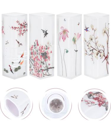 FOMIYES 4-Piece Tube Lip Gloss Magic Wand Jar - Empty Lip Balm & Lip Gloss Holders - 3D White ABS Containers for Household Use - Perfect for Organizing Your Makeup - Buy Online on GoSupps.com