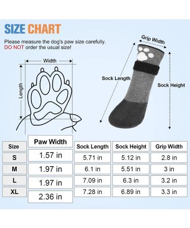 BEAUTYZOO Anti Slip Dog Socks Boots | Waterproof Grip Bottom | Paw Protector for Hardwood Floors | Adjustable Straps | Grey, Large - Buy Online on GoSupps.com