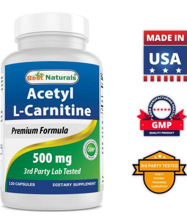 Best Naturals Acetyl L-Carnitine 500mg 120 Capsules - Pack of 1 - Buy Online on GoSupps.com