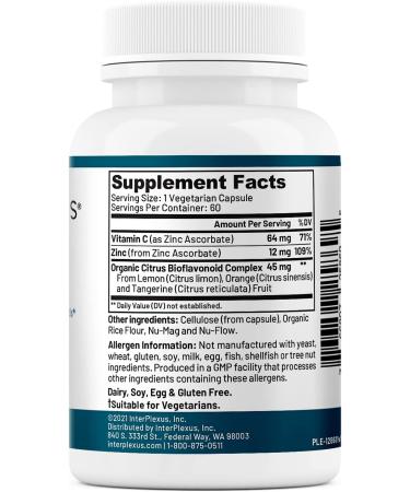 InterPlexus Zinc Plus - 60 Capsules for Immune Support & Health - Buy Online on GoSupps.com