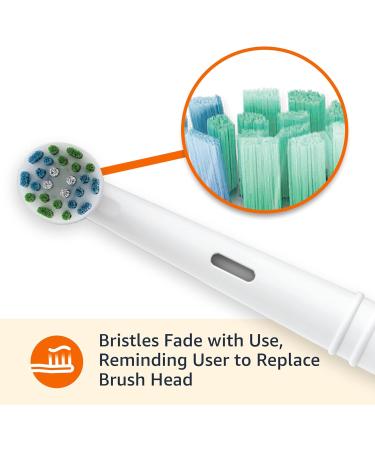 Amazon Basics Battery Powered Rechargeable Toothbrush with Action Clean Brush Heads and Charger - 4 Piece - White - Buy Online on GoSupps.com