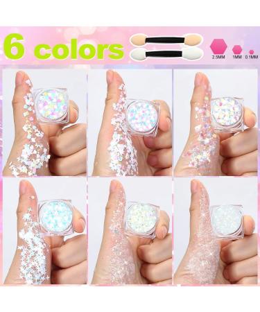  Augesak Glitter Gel for Face and Body 6 Pcs Festival Face Glitter - 6 Vibrant Colors - Buy Online on GoSupps.com