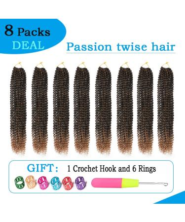 Passion Twist Hair 24 Inch Water Wave Crochet Hair for Black Women - 8 Packs Faux Locs Long Braiding Hair Extensions - Buy Online on GoSupps.com