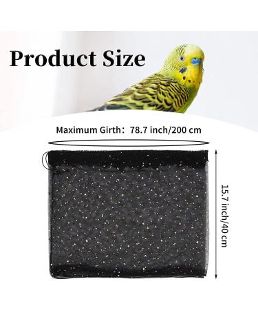 Adjustable Bird Cage Seed Catcher - Black Nylon Mesh with Twinkle Moon Star - 78.7 x 15.7 Inch - For Parrot Parakeet Cages - Buy Online on GoSupps.com