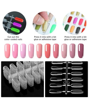 360PCS Flat Square Nail Tips for Nail Color Display Book | Nail Display Chart for DIY Nail Polish Color Practice | Transparent Nail Display Cards - Buy Online on GoSupps.com