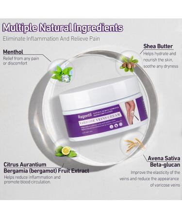 Varicose Vein Cream 3.53 Oz | Soothing Cream for Varicose & Spider Veins | Effective Relief for Legs - Buy Online on GoSupps.com