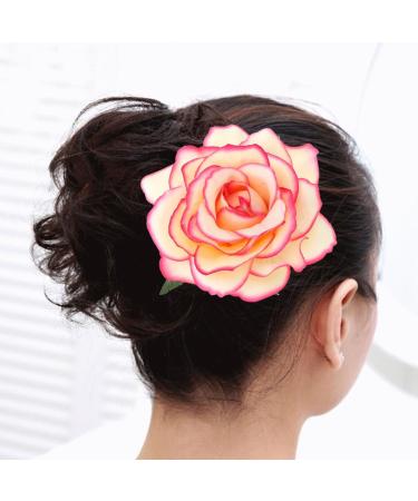 2 in 1 Artificial Big Rose Flower Hairpin Hair Clips for Women Party (Antique Color) - Buy Online on GoSupps.com