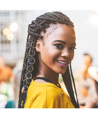 160 Pieces Barrettes Set Wig Braid Hair Extensions Hollow Embossed Hoop Ring DIY Punk Hip Hop Dreadlocks Hair Accessories - Buy Online on GoSupps.com