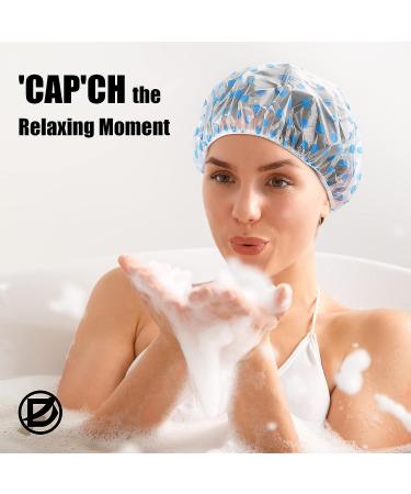 Reusable Waterproof Shower Caps for Women - 6 PC Set for Spa, Salon, and Bath - Elastic Band Hair Cap for Ladies and Kids - Buy Online on GoSupps.com
